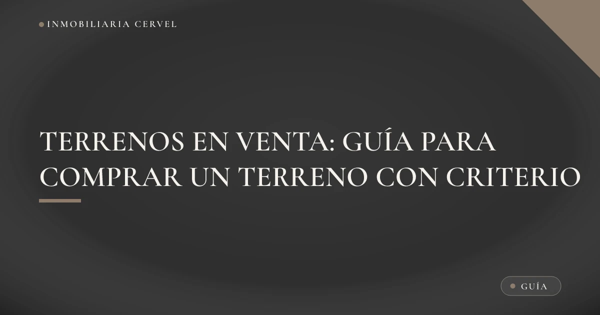 Ilustración sobre la compra de un terreno, con ubicación, documentación y servicios a revisar